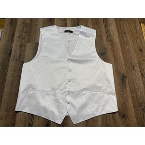 Oliver George Waistcoat Vest Mens 2XL White Formal Wedding Satin Groomsman Good
